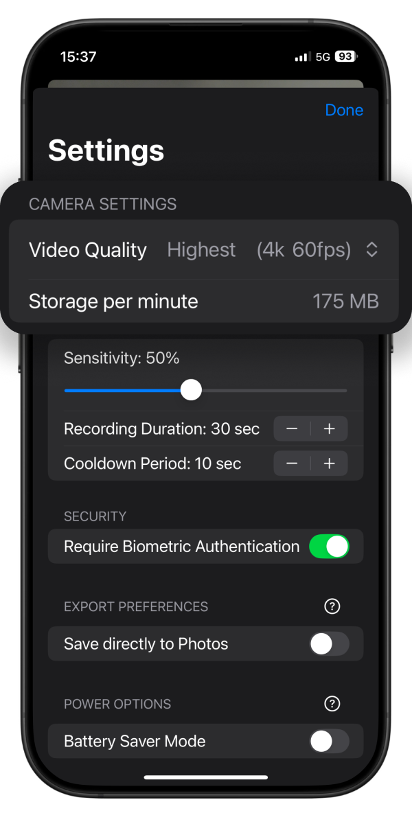 Up to 4K 60fps Recording